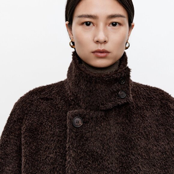 CHICJOC Vintage-Style Multi-Wear Collar Long Coat size 36 - Picture 14 of 16